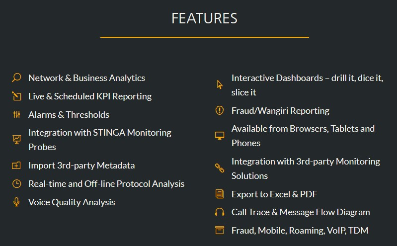 Analytics features